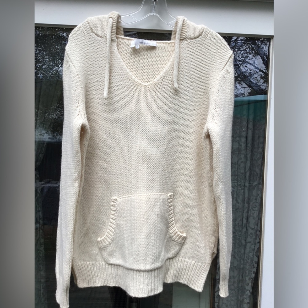 360 Cashmere hooded sweater heavy ply med EUC
